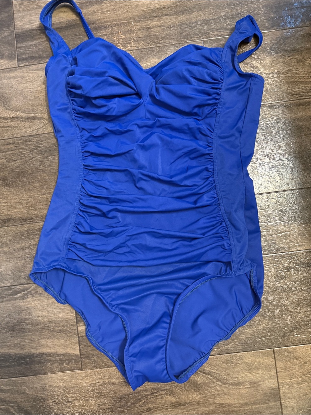 Ruched One-Piece Swimsuit in Royal Blue